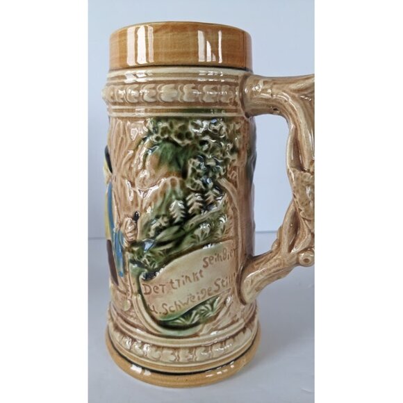 Vintage Collectible Embossed German Beer Stein Made in Japan 7 Inch Tall - Picture 6 of 10